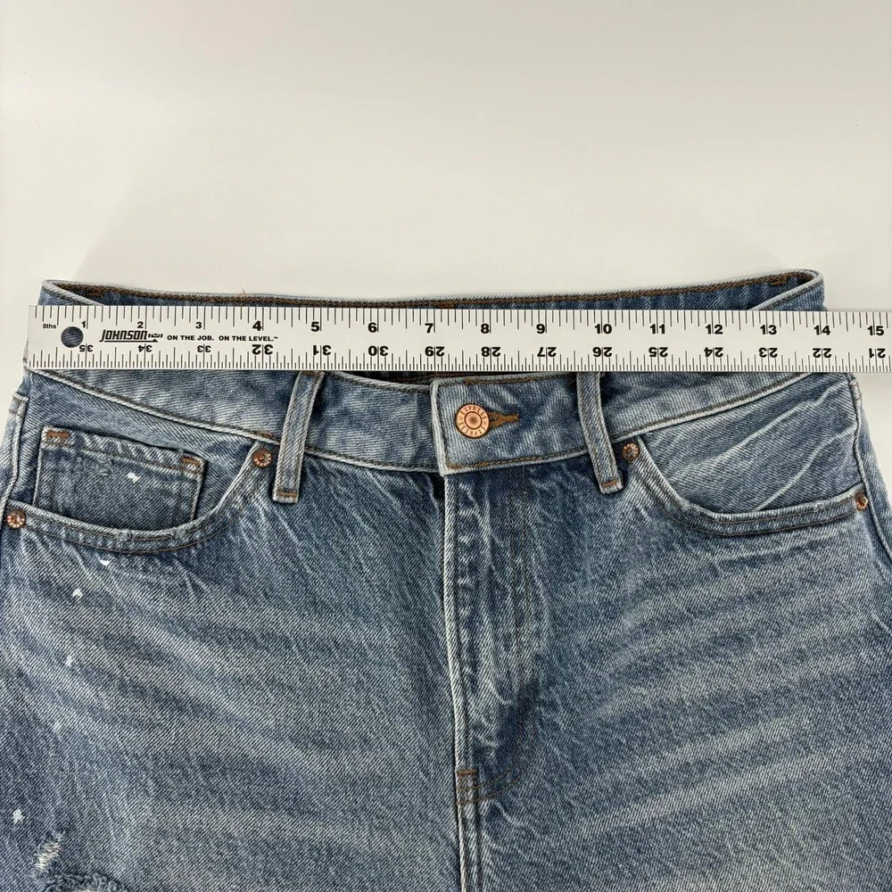 Express Women Straight‎ Ankle High Rise Stretch Jeans Light Wash Size 8R